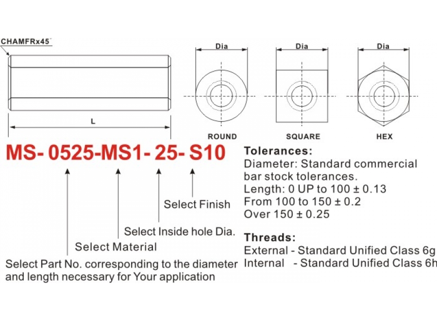 5mm Diameter   Clear Hole Spacers