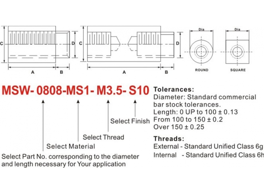 8mm Diameter Swage Standoffs